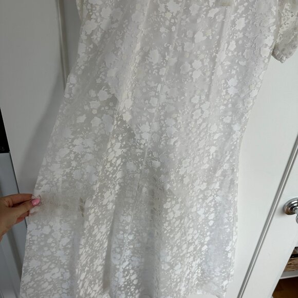 NWT Rosie Assoulin Victorian Dress Sz 4 White Organza Embroidered Floral Burnout - Picture 11 of 13